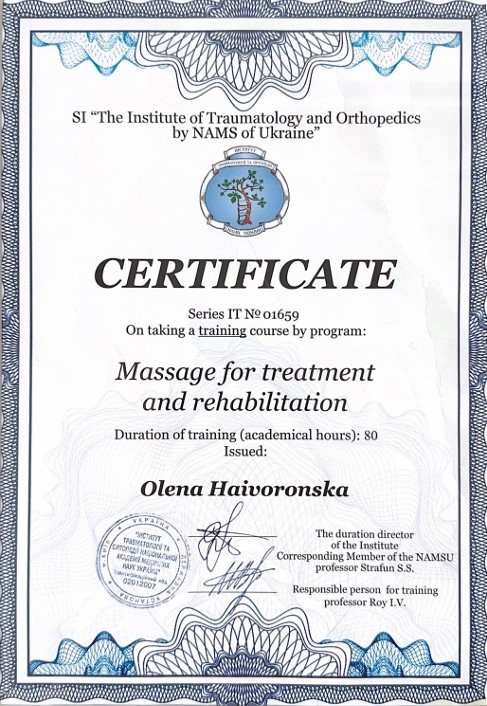 Masage for treatment and rehabilitation