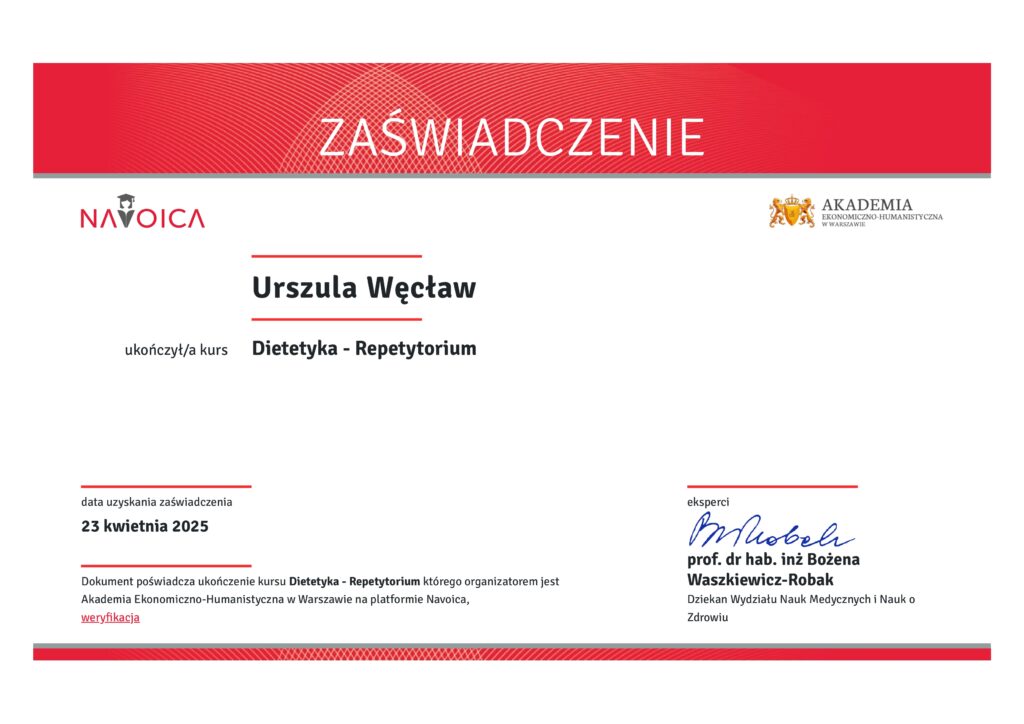 Navoika zaświadczenie - dieteyka repetytorium