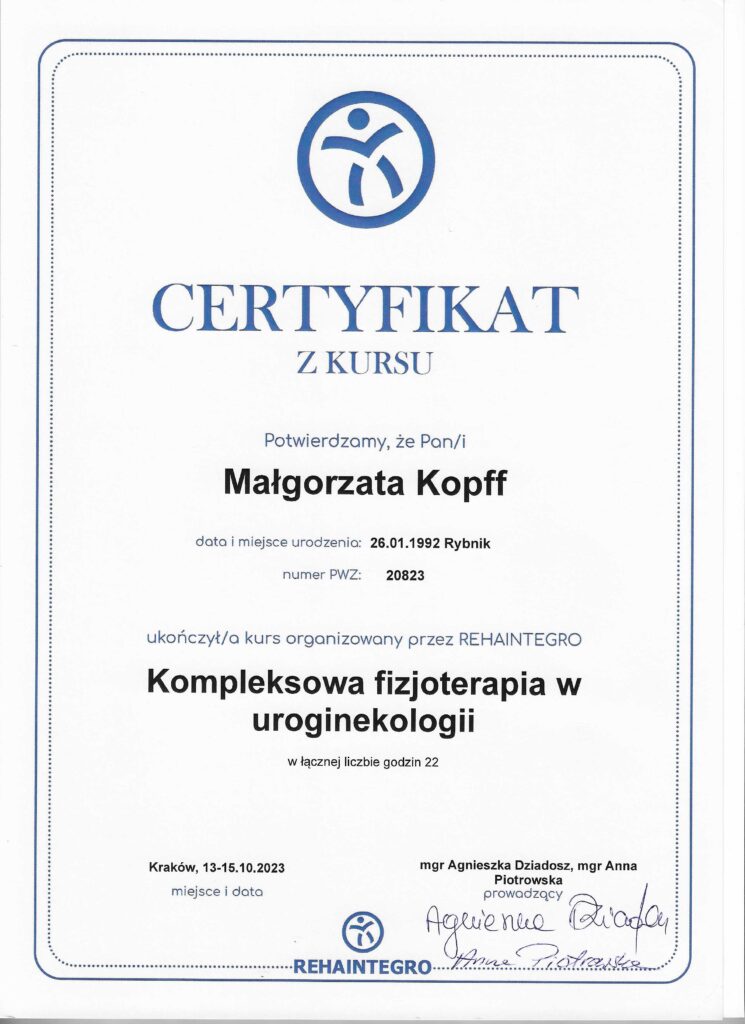 Kompleksowa fizjoterapia w uroginekologii