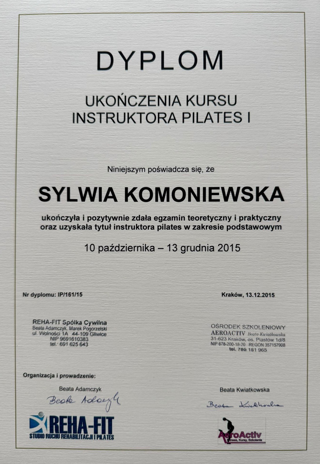 Instruktor Pilates