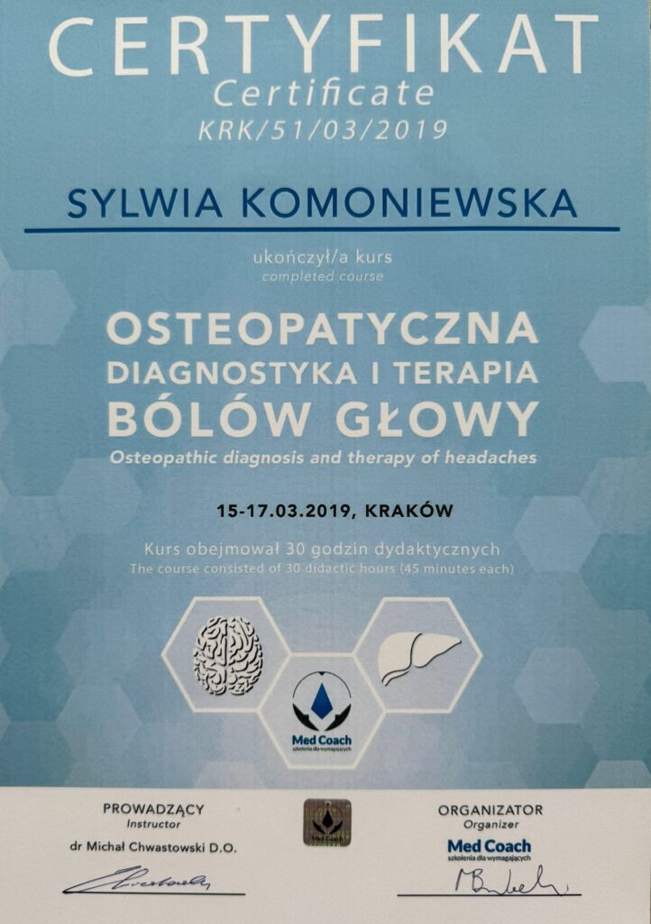 Osteopatyczna diagnostyka i terapia bólów głowy