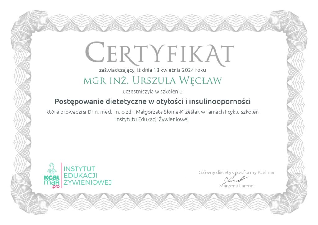 Postępowanie dietetyczne w otyłości i insulinooporności