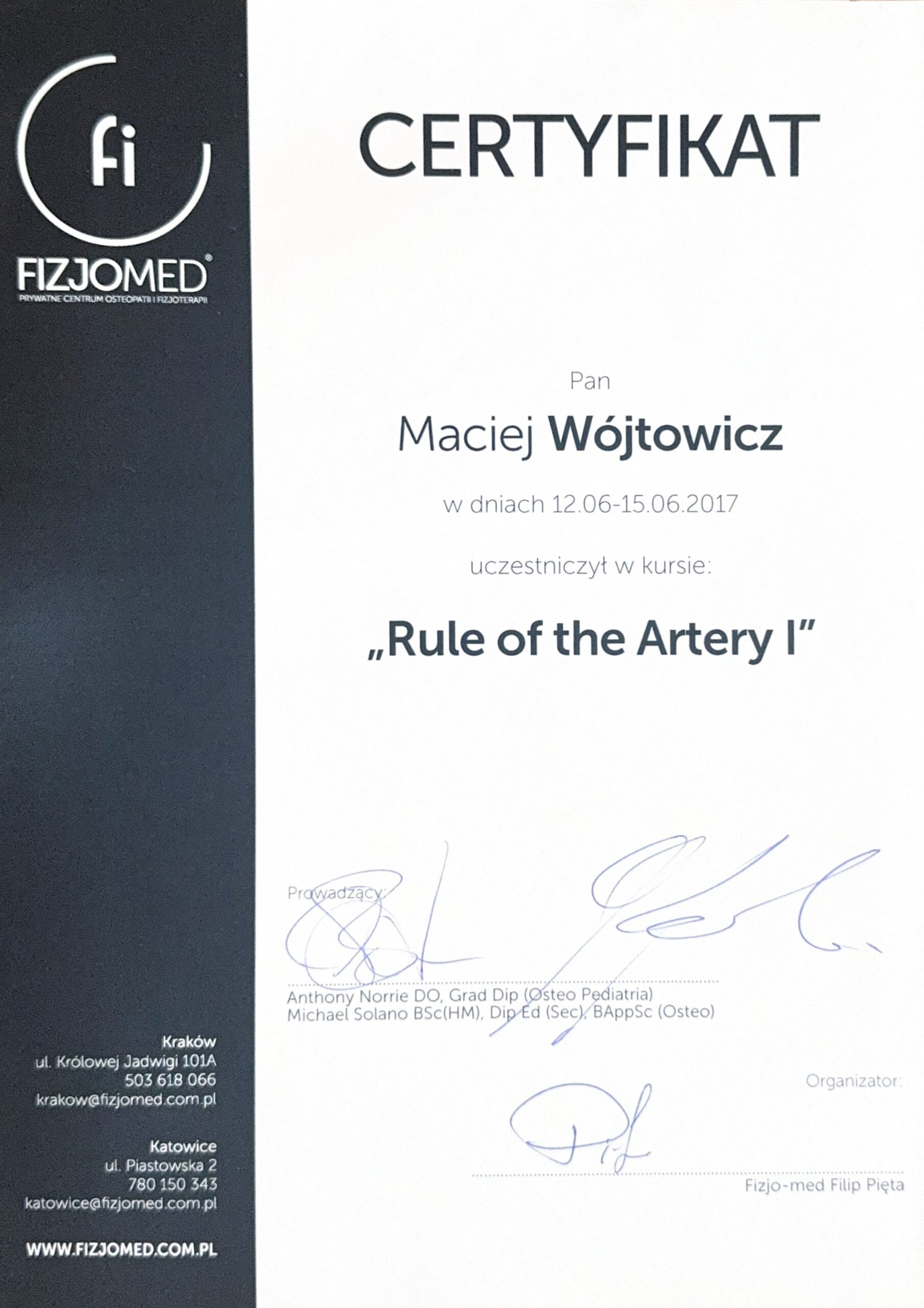 Rule of the Artery I